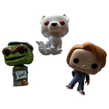 3 Funko Pop Oscar Grouch Green Garbage Can GOT Direwolf Ghost Chucky Doll Figure
