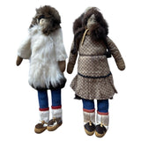 12" Signed Inupiat Handmade Eskimo Inuit Doll Native Alaskan Elizabeth Driggs Vintage Yupik