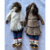 12" Signed Inupiat Handmade Eskimo Inuit Doll Native Alaskan Elizabeth Driggs Vintage Yupik