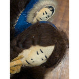 12" Signed Inupiat Handmade Eskimo Inuit Doll Native Alaskan Elizabeth Driggs Vintage Yupik
