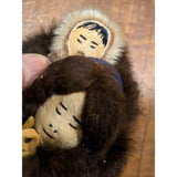 12" Signed Inupiat Handmade Eskimo Inuit Doll Native Alaskan Elizabeth Driggs Vintage Yupik