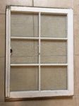 WINDOW opaque textured Pattern glass 6 Six pane vintage white