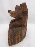 Brown Bear Tree Stump Chainsaw Carved Carving Carve Rustic Cabin Decor Real Wood