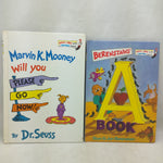 2 Berenstain's a book will you please go now Dr Seuss Book yellow flashlight logo