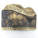 Hot Air Balloon Albuquerque International 1986 Festival Belt Buckle Vintage Bronze