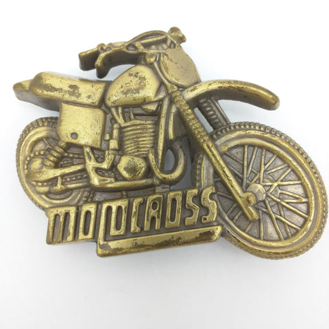 MotoCross MotoX Motorcycle Dirt Bike Belt Buckle Vintage Moto Cross X