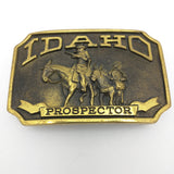 No Stamp Idaho Prospector Belt Buckle 1978 Vintage First Security Corporation Mule Gold Miner