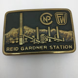 Reid Gardner Coal Fired Power Station CNP FW Belt Buckle Vintage 1982 Anacortes Brass Works