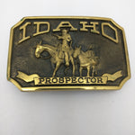 Stamped CW-2294 Idaho Prospector Belt Buckle 1978 Vintage First Security Corporation Mule Gold Miner