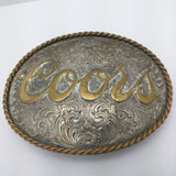 Coors Beer Western Montana Silversmiths Belt Buckle Vintage Sterling Silver Plate Cowboy Rodeo