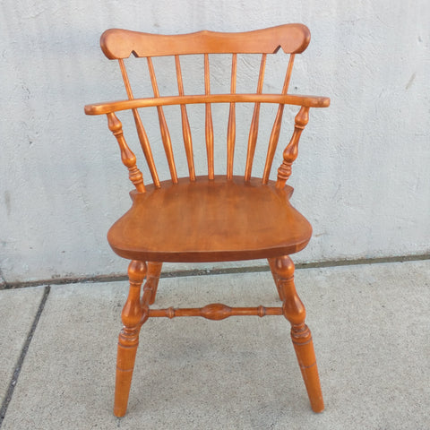 S. Bent Bros Maple Desk Chair Dinette Side Sidechair Windsor Low-back Wood Wooden Vintage