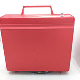 AS-IS Orange Red Portable GE Record Player LP Automatic Solid State Suitcase Vintage