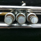 AS-IS YTR 135 Yamaha Trumpet 18964A Case NEMC 7C Mouthpiece Silver Tone Japan