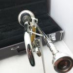 AS-IS YTR 135 Yamaha Trumpet 18964A Case NEMC 7C Mouthpiece Silver Tone Japan
