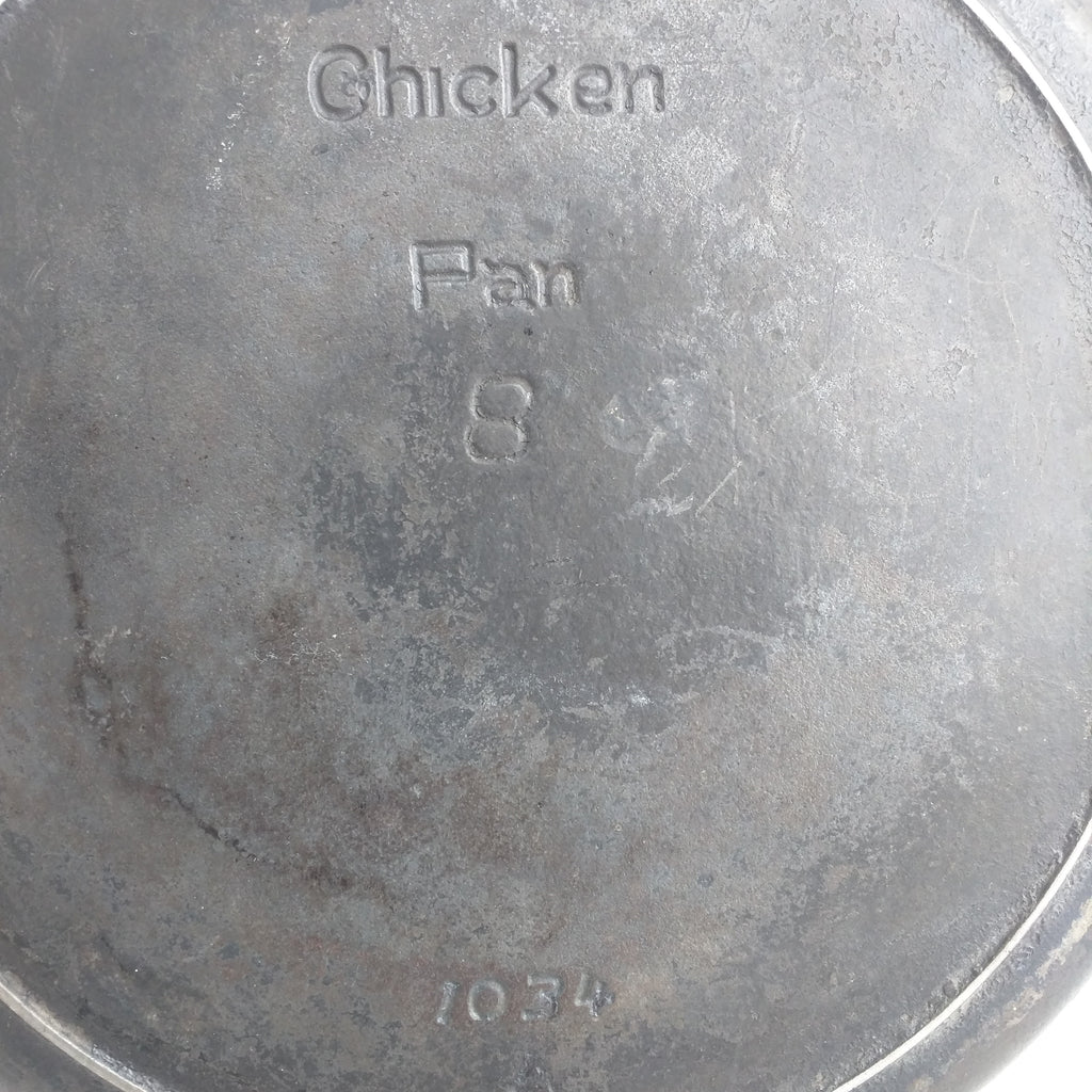 Griswold Iron Mountain 8 Chicken Pan W/ Matching Lid 1034/1035 