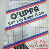 O’Lipfa Olfa Cutters & mats Lip Edge Ruler Model No. 11111 Quilting 24” x 5” Vtg