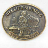 NRA Life Member The Right to Keep and Bear Arms Belt Buckle Jadco Vintage 2nd Amendment