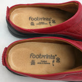 40 260 Red Narrow Footprints Birkenstock Clog Slip On Shoes Sandals Sandels Leather
