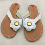 9.5 Madden Girl White Flower Thong Flip Flop Toe Strap Shoes Sandals Sandels NOS Old Stock
