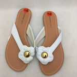 9.5 Madden Girl White Flower Thong Flip Flop Toe Strap Shoes Sandals Sandels NOS Old Stock