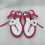 New 8 BCB Girls Pink White Flower Thong Toe Strap Shoes Sandals Sandels NOS Old Stock