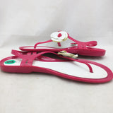 New 8 BCB Girls Pink White Flower Thong Toe Strap Shoes Sandals Sandels NOS Old Stock