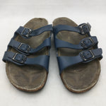 AS-IS L5 ? Small Navy USED 3 Strap Birkenstock Shoes Sandals Sandels