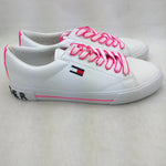 9 Tommy Hilfiger Flint 2 Sneakers Never Worn White Pink Womens Street Chic Shoes Lace Up