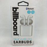 Billboard Bluetooth True Wireless Earbuds w/ Charging Case iPhone Android White