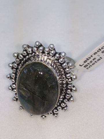 NEW Labradorite Size 8 Ring Some Imperfections