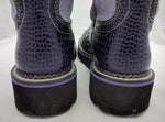 7.5 B Ariat FatBaby 15144 Purple Croc PRINT BUCKAROO Hearts Cowboy WOMEN Boots Rhinstones