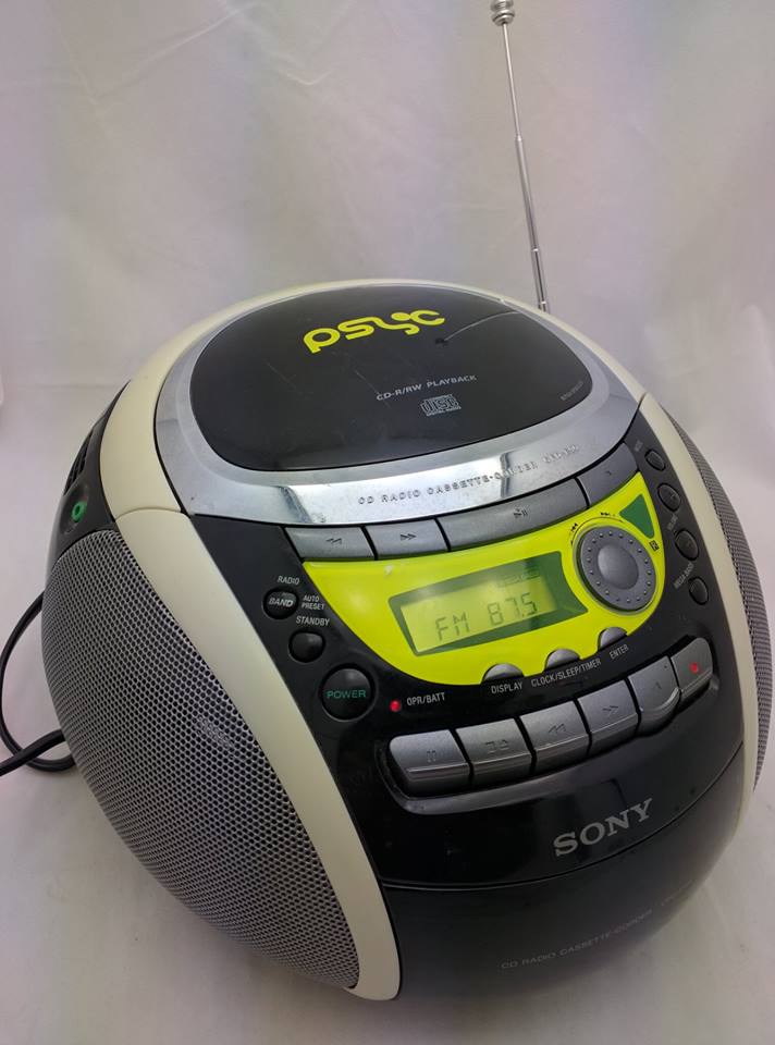 Working SONY PSYC Black/Green/Ivory CD/AM/FM Stereo/Tape