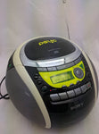 Working SONY PSYC Black/Green/Ivory CD/AM/FM Stereo/Tape Player Boombox CFD-E90