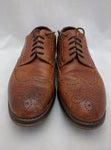 J & M 1850 Mens Shoes Size 8.5 Tan Leather Wingtip Johnston Murphy - ITALY