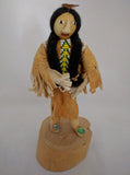 CECELIA OTTOGARY SHOSHONE Signed 1979 8" Indian Native American Doll Leather Beads Handmade