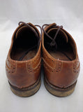 J & M 1850 Mens Shoes Size 8.5 Tan Leather Wingtip Johnston Murphy - ITALY