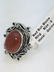 NEW Red Sunstone Size 8 German Silver Ring