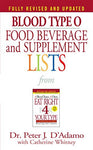 Blood Type O Food, Beverage and Supplement Lists (Eat Right 4 Your Type) [Mass M