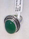 NEW Green Onyx Size 7 Ring German Silver