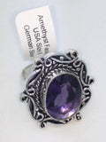 NEW Amethyst Amethyst Faceted Size 8 Ring German Silver