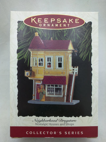 Hallmark Neighborhood Drug Store Nostalgic Houses And Shops Collectors Series Ornament 11 1994