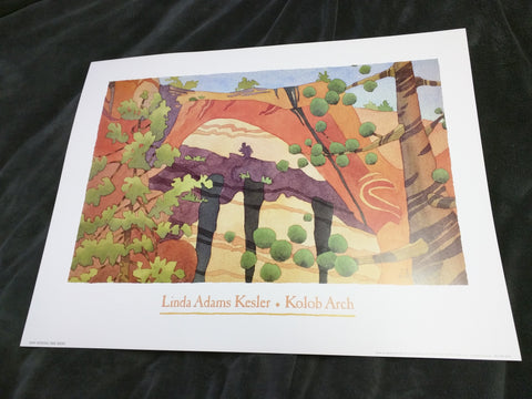 Kolob Arch Linda Adams Kesler Print Art 25x19 Zion National Park Series 1988 Watercolor