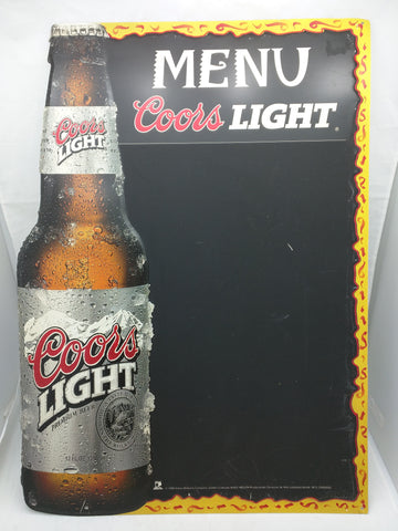 Menu Coors Light Tin Sign 24x17 Chalkboard Beer Bottle Chalk Board Metal
