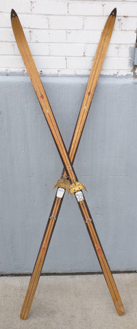 Lampinen Cross Country Skis Wood Wooden Vintage