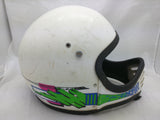 Child BMX Helmet White Full Face Vintage