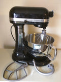 AS-IS KithenAid 550 HD Professional Mixer Bowl 3 Beaters Black KV25MCXOB Kitchen Aid