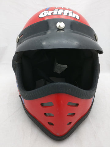 Griffin gx 707 Helmet BMX Red Full Face Vintage Moto