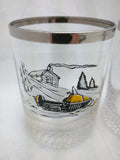 3 Ski-Doo Snowmobile Tumbler Glass Drinking Vintage Barware Lowball