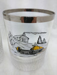 3 Ski-Doo Snowmobile Tumbler Glass Drinking Vintage Barware Lowball