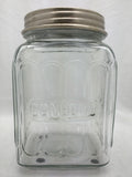 Bonbons Glass Jar Container Clear Glass Tin Lid 8x5x5